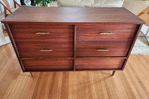 Vintage 6 Drawer Walnut Dresser- Cook Street Vintage