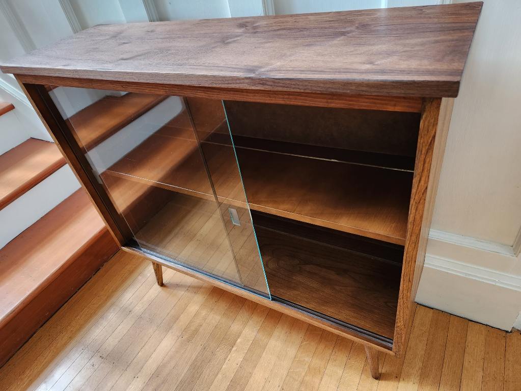 Vintage Cabinet with Sliding Glass Doors