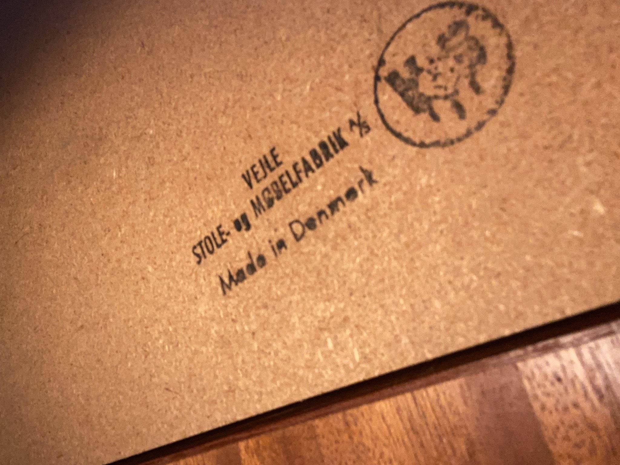 Midcentury Vejle  Stole & Mobelfabrik stamp on bottom of teak dining table- Cook Street Vintage