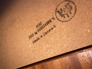 Midcentury Vejle  Stole & Mobelfabrik stamp on bottom of teak dining table- Cook Street Vintage