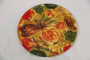 PIneapple and fruit orange green and yellow colourful plastic tray- Cook Street Vintage