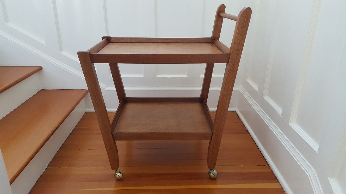 Vintage mahogany bar cart- Cook Street Vintage
