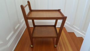 Side view of vintage mahogany bar cart- Cook Street Vintage