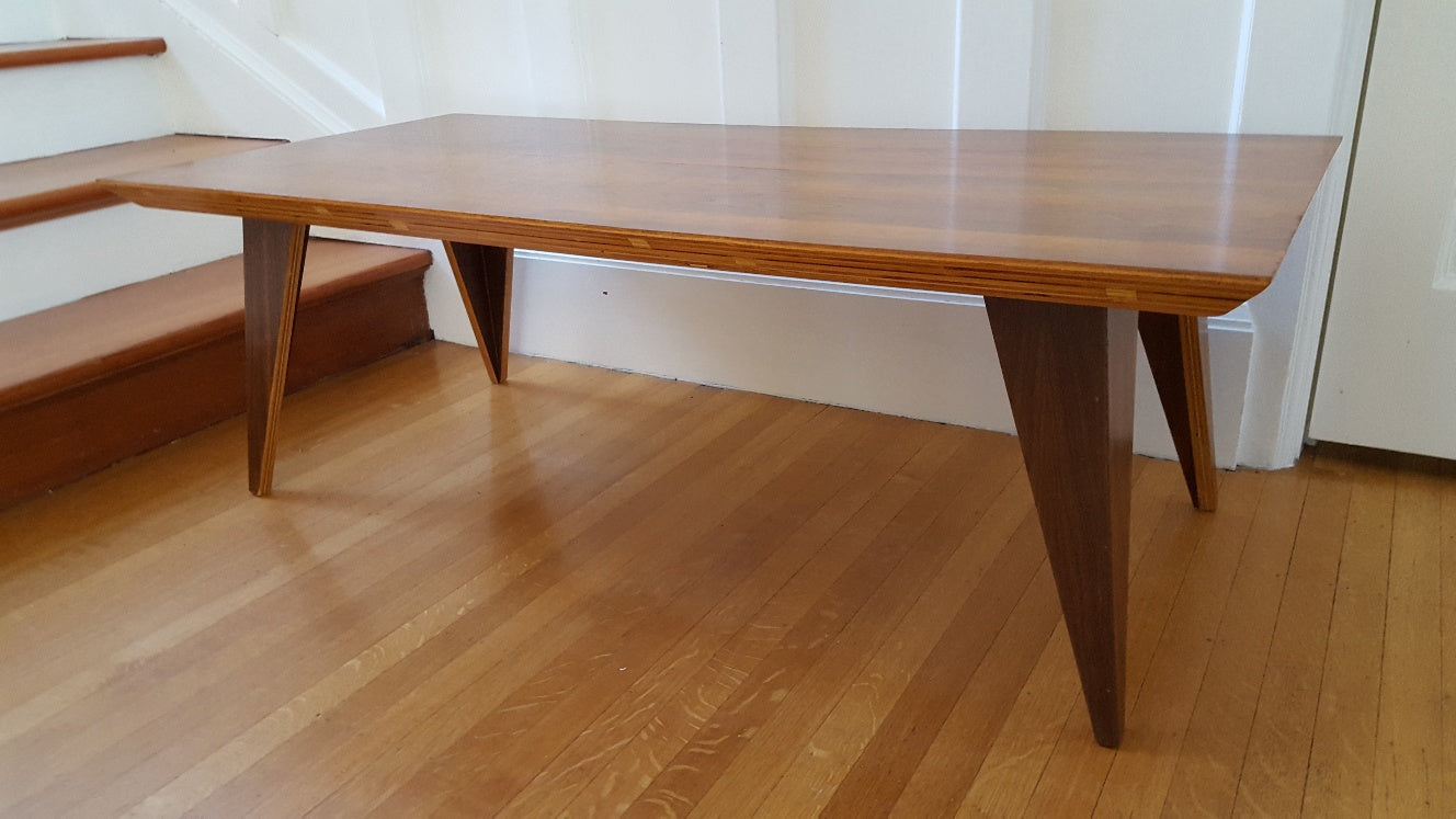 Side view of reclaimed rosewood coffee table- Cook Street Vintage