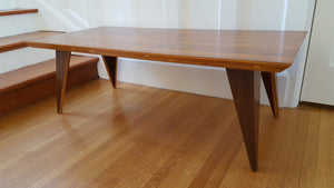 Side view of reclaimed rosewood coffee table- Cook Street Vintage