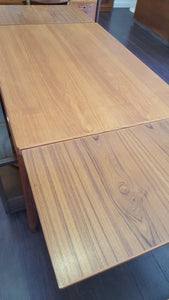 Leaves extended out of Vejle Stole & Mobelfabrik Extending MCM Teak Dining Table- Cook Street Vintage