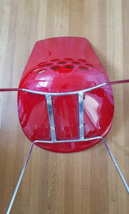 Underside of red Calligaris Jam Chair- Cook Street Vintage