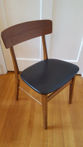 Midcentury dining chair with black vinyl seat- Cook Street Vintage