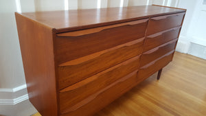 Side view of midcentury Danish modern teak dresser- Cook Street Vintage