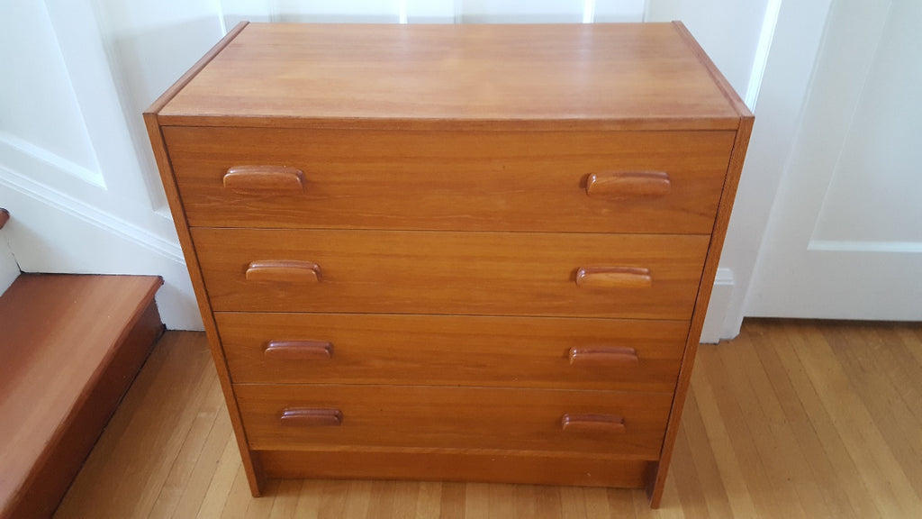 Beautiful 4 drawer MCM teak dresser- Cook Street Vintage