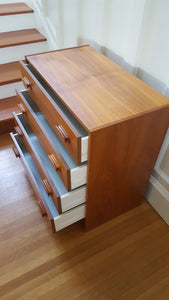 Teak dresser- Cook Street VintageSide view with drawers open of 4 drawer MCM teak Dresser- Cook Street Vintage
