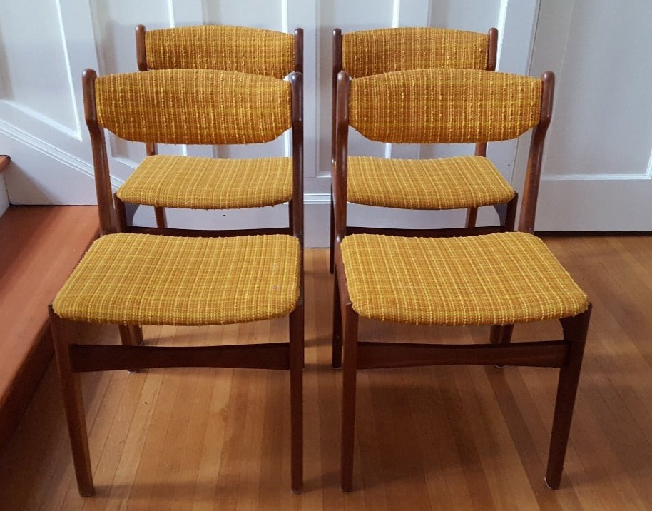 mid-century modern teak dining chairs - Cook Street Vintage