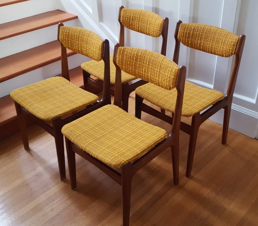 mid-century modern teak dining chairs - Cook Street Vintage