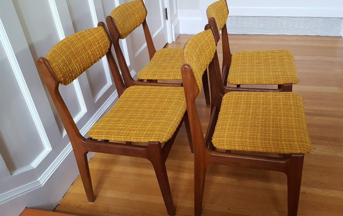 mid-century modern teak dining chairs - Cook Street Vintage
