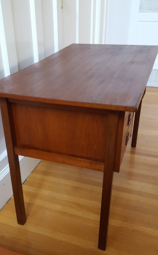 Small MCM Teak Desk with Back Display Shelf- Cook Street Vintage