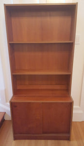Swedish Teak Bookshelf with Lower Cabinet- Cook Street Vintage