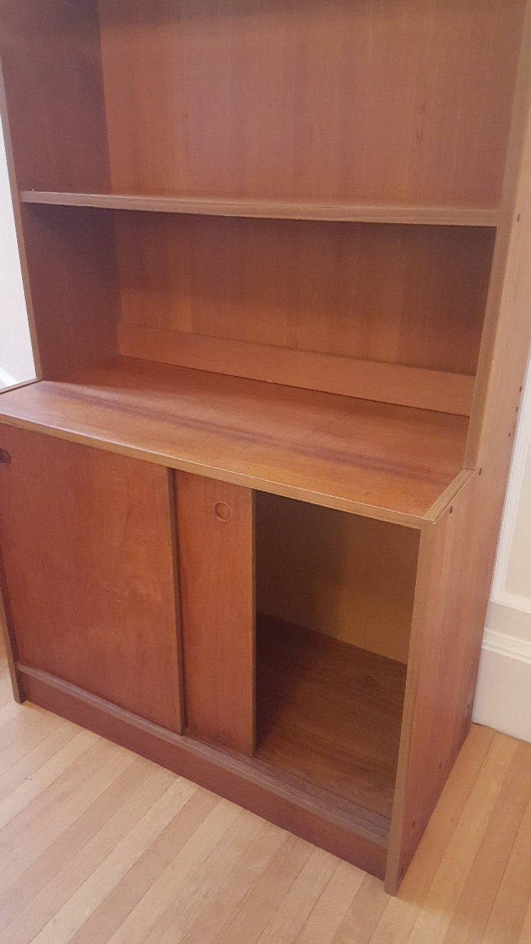 Swedish Teak Bookshelf with Lower Cabinet- Cook Street Vintage