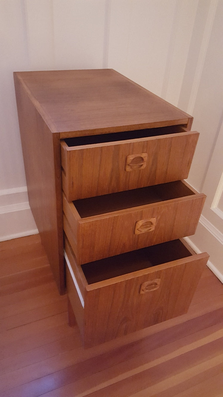 Retro Vintage Teak 3 Drawer Filing Cabinet- Cook Street Vintage