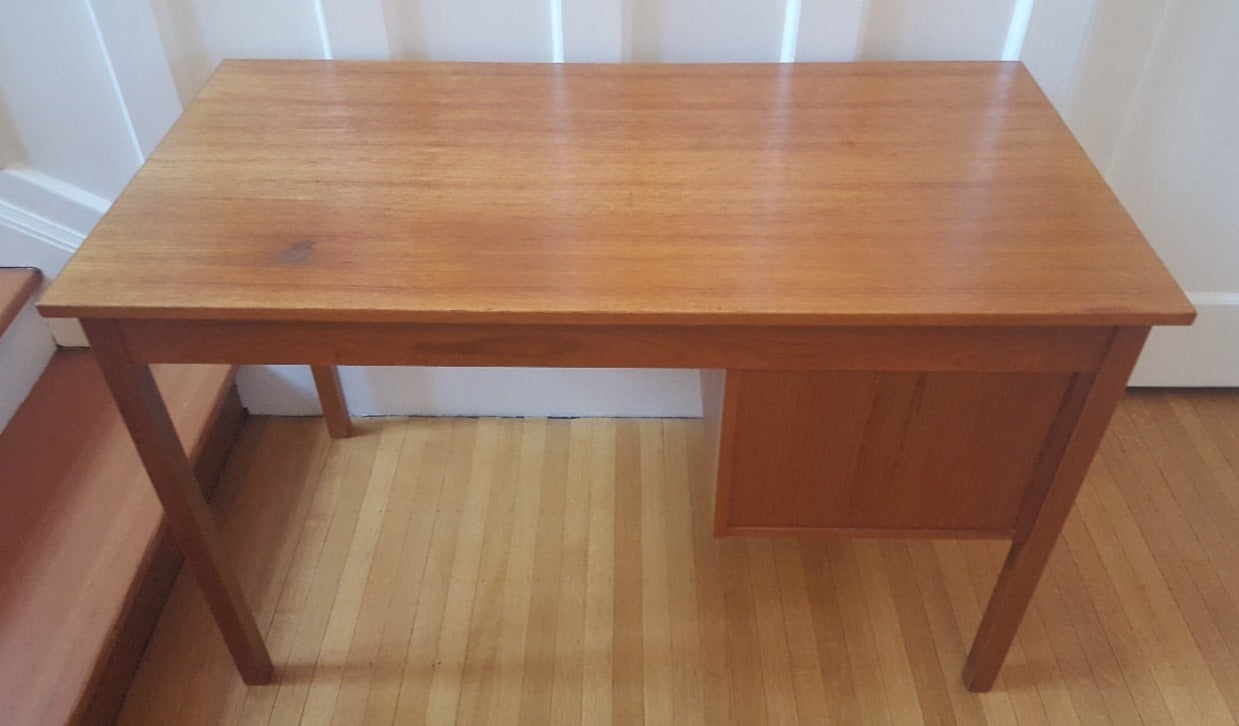 Back  of Small Danish Teak Desk- Cook Street Vintage