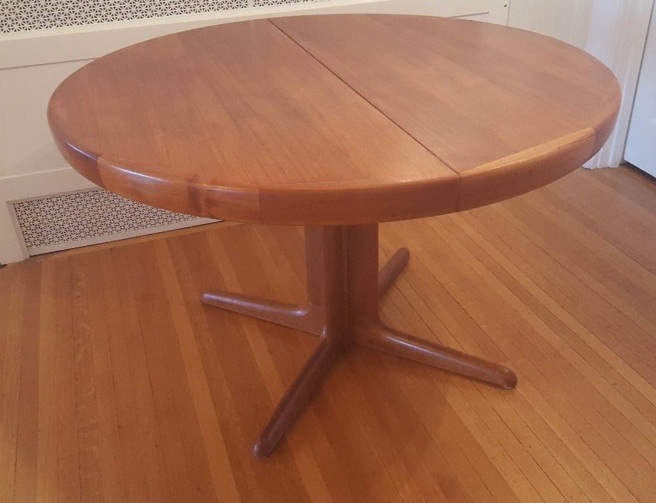 Midcentury Teak Danish Design Dining Table with Two Leaves- Cook Street Vintage