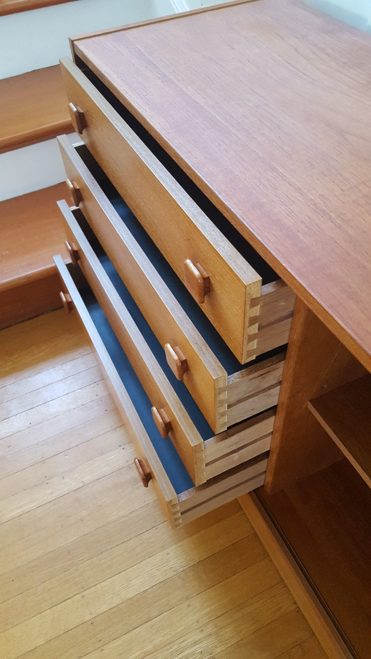 Domino Mobler Teak Secretary and BookCase- Cook Street Vintage