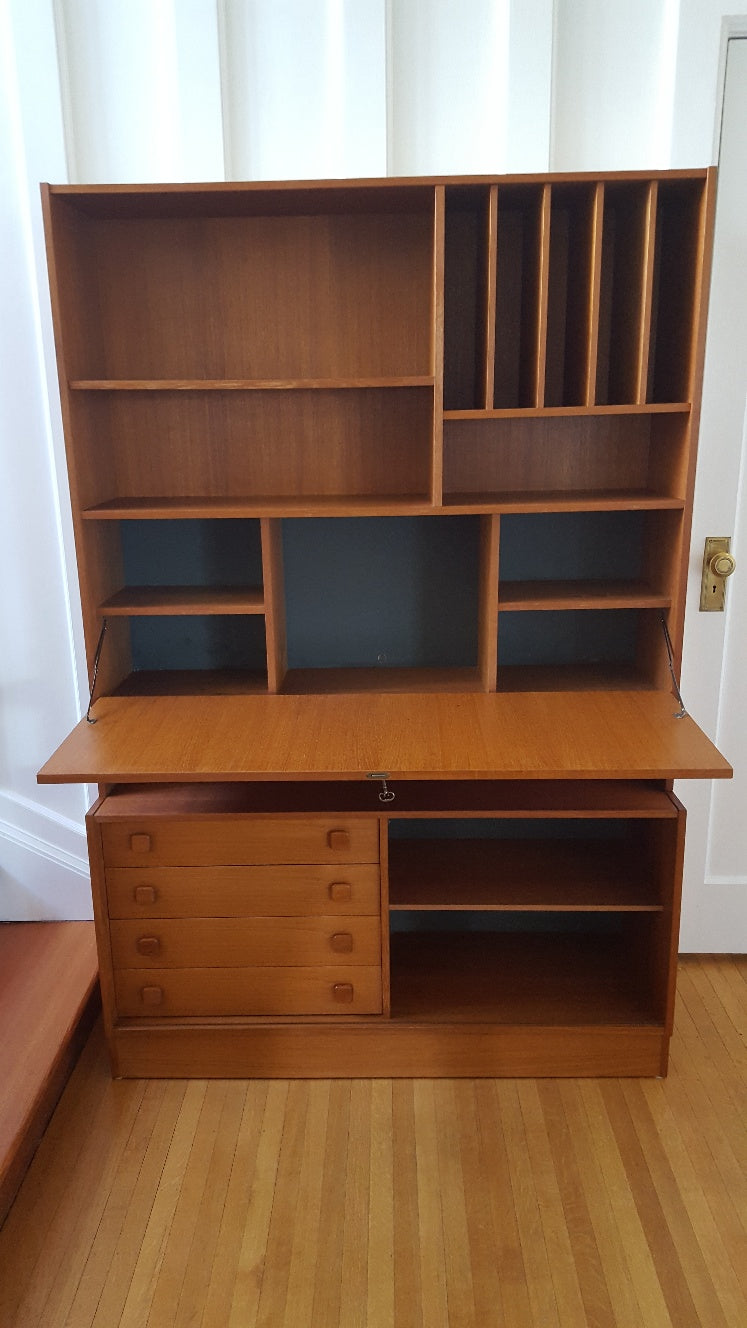 Domino Mobler Teak Secretary and BookCase- Cook Street Vintage