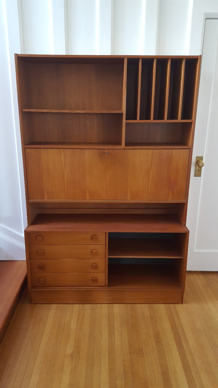Domino Mobler Teak Secretary and BookCase- Cook Street Vintage