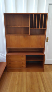 Domino Mobler Teak Secretary and BookCase- Cook Street Vintage