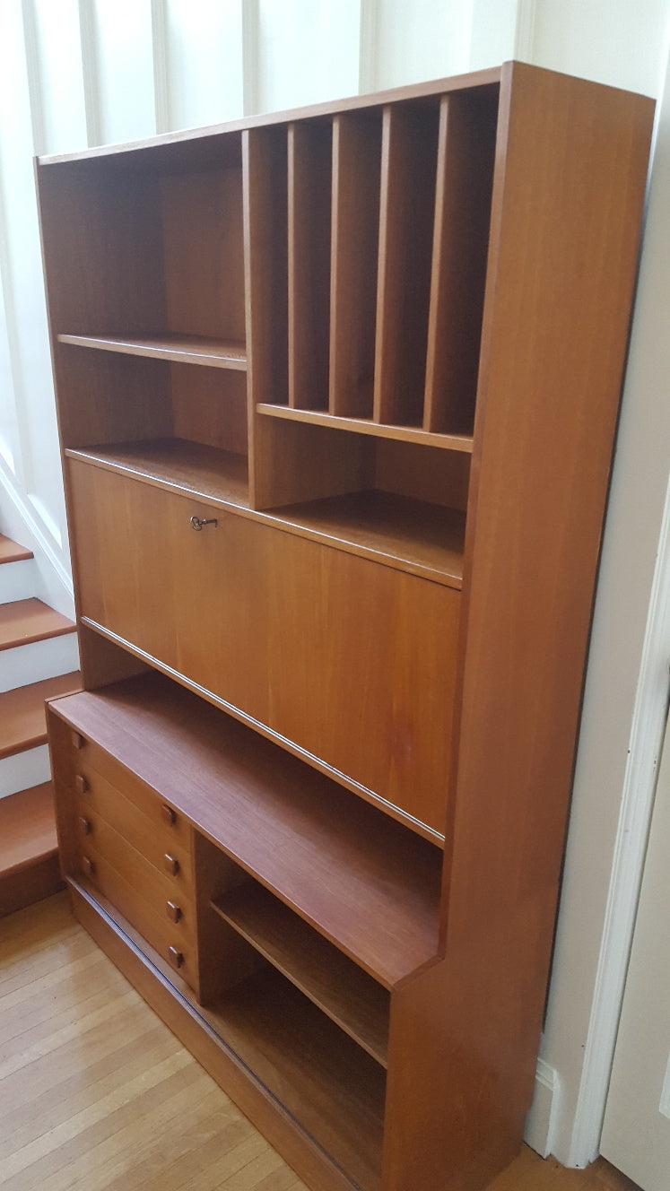 Domino Mobler Teak Secretary and BookCase- Cook Street Vintage