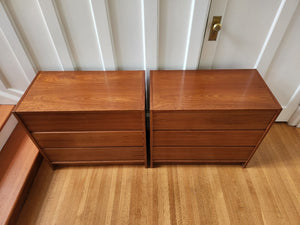 top view of Classic mid-century teak dresser with 3 dove tailed drawers- Cook Street Vintage
