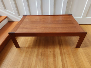 Beautiful MCM teak coffee table. Designed by Svend madsen for Karl Lindegaard. Made in Denmark Cook Street Vintage