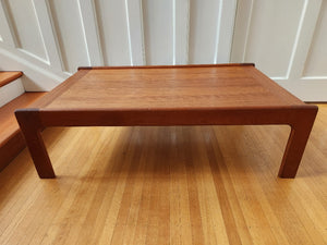 Beautiful MCM teak coffee table. Designed by Svend madsen for Karl Lindegaard. Made in Denmark Cook Street Vintage