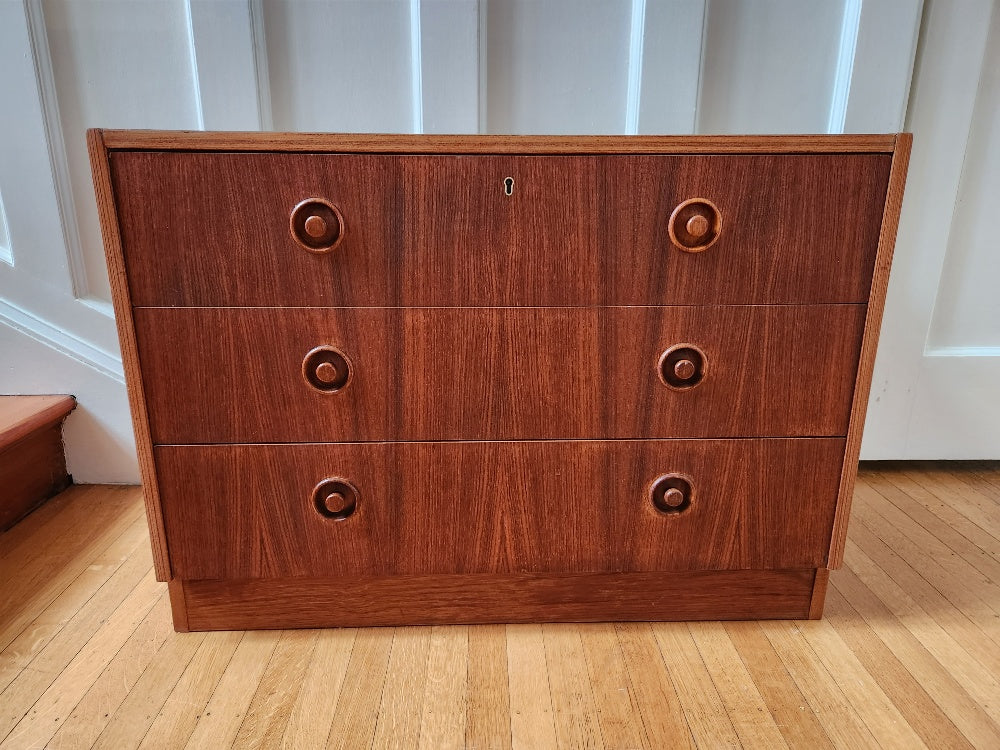 Small 3 Drawer MCM Teak Dresser