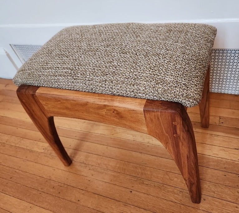 Teak and Tweed Stool