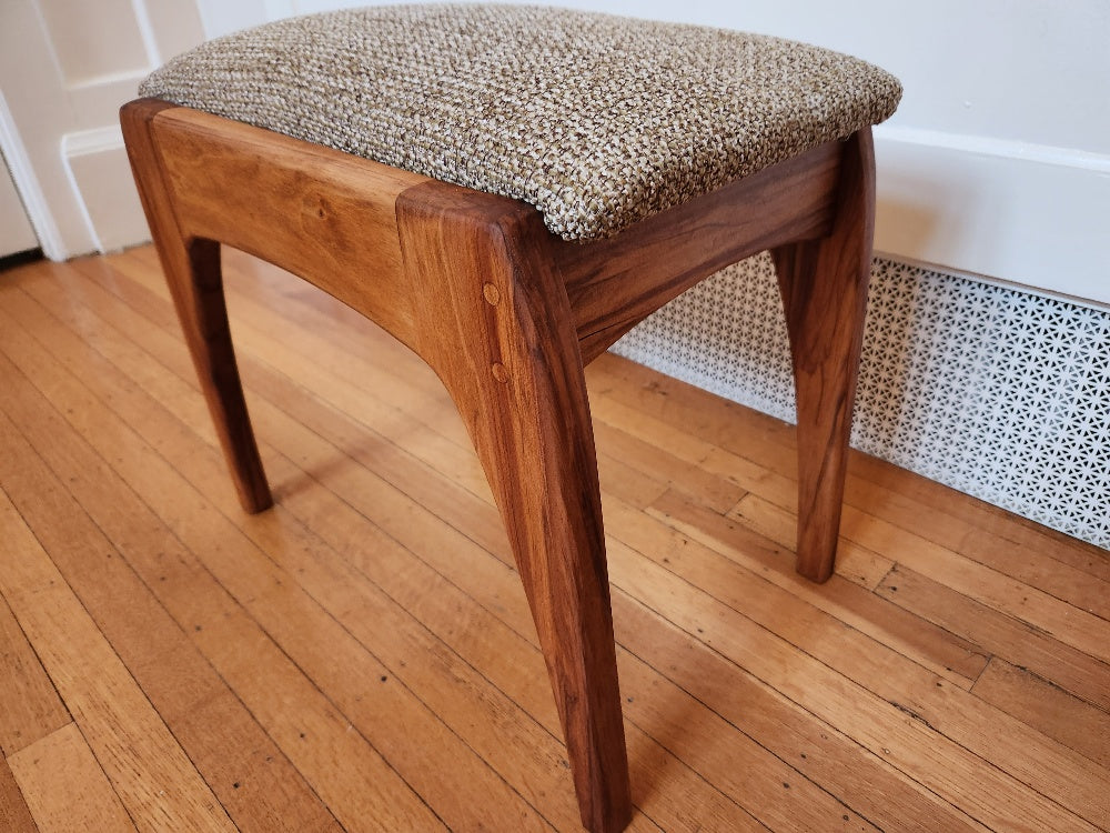 Teak and Tweed Stool