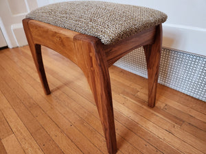Teak and Tweed Stool