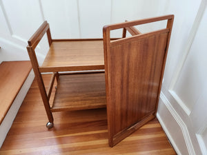 BRDR Furbo Teak Bar Cart with Serving Tray