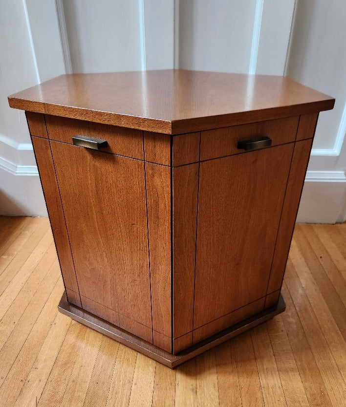 Hexagonal Walnut End Table