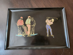 Fabulous Golf Themed Tray by Couroc of Monterey- Cook Street Vintage