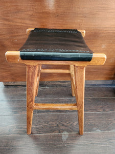 Wooden Stool with Vinyl Seat