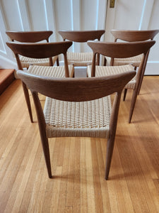 6 Teak Dining Chairs by Arne Hovmand-Olsen for Mogens Kold
