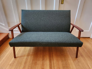 MCM Teak and Wool Loveseat