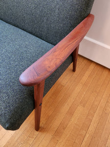 MCM Teak and Wool Loveseat