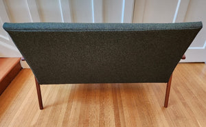 MCM Teak and Wool Loveseat