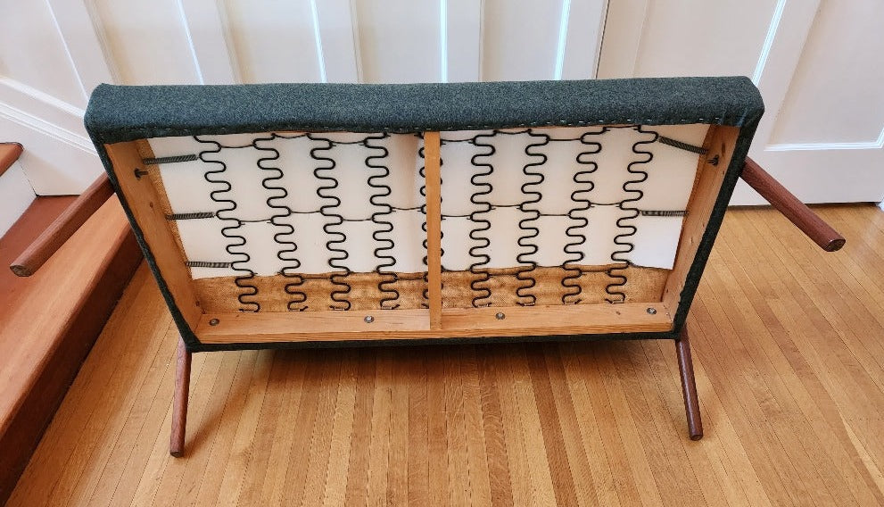 MCM Teak and Wool Loveseat