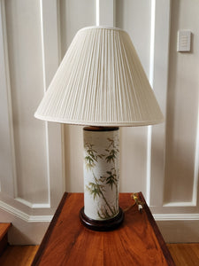 Vintage Ceramic Lamp With Painted Bamboo- Cook Street Vintage