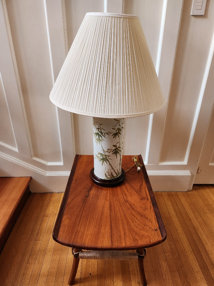 Vintage Ceramic Lamp With Painted Bamboo- Cook Street Vintage