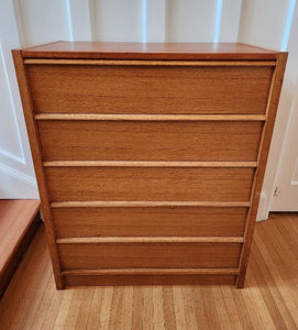 Danish Teak 5 Drawer Dresser