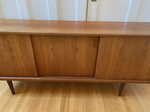 Front View close up of Vintage Teak Credenza-Cook Street Vintage
