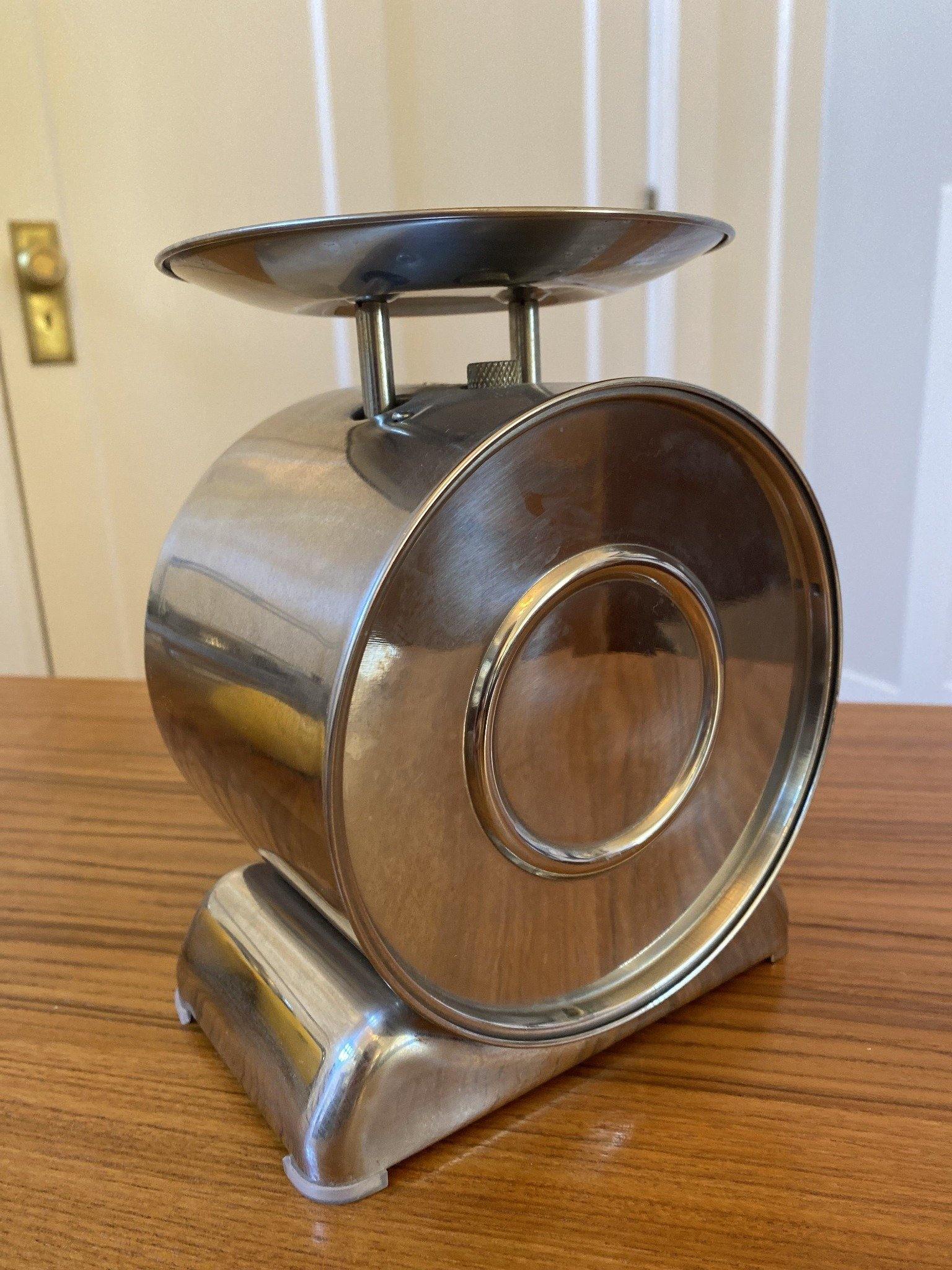 back view of chrome kitchen scale- Cook Street Vintage
